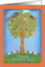 Cheerful and Energetic Tree Happy Mother’s Daybrightly painted card