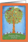 Cheerful Family Day Party Invitationbrightly painted tree card