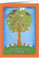 Cheerful Outdoor Fun Party Invitationbrightly painted tree card