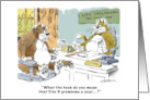 8 Lives Left and Insurance Cartoon Get Well wish card