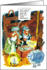 Joseph wishing for good carpenter for Christmas manger repair, funny card