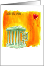 Fun first declaration of love - heart freed from the cage Valentine card