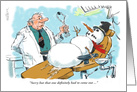 Cartoon money card for tooth lost, dentist & snowman card