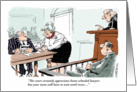 Blank inside for funny note to lawyer - courtroom scene card