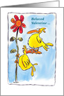 Humorous Valentine’s Day Yellow Love Birds card