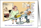 Humorous neutering congrats and Veterinarian cartoon card