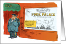 Amusing diet support and pork palace cartoon card