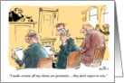 Funny congratulations on a lawyer’s birthday - courtroom cartoon card
