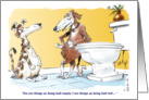 Sarcastic birthday wish cartoon from dog to owner card