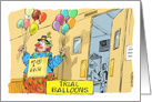 Amusing blank all purpose clown selling trial balloons card