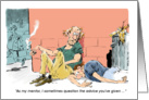 Amusing thanks to a mentor cartoon card