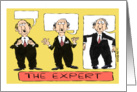 Funny expounding business expert cartoon blank all occasion card