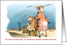 Amusing cowboy happy birthday wish cartoon card