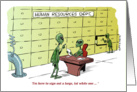 Amusing alien human resources department cartoon card