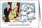 Amusing sleep lab appointment reminder cartoon card