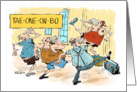 Amusing aerobics related thank you cartoon card