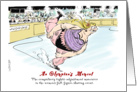 Humorous thanks to ice skating coach cartoon card