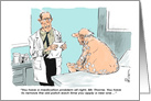 Fun Over the Hill Birthday Greeting and Medical Advice Cartoon card