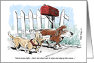 Amusing Belated Happy Birthday Wish Cartoon - Smell the Roses card
