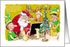 Humorous birthday on Christmas greeting cartoon card