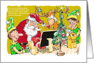 Fun Belated Christmas Wish With North Pole Gang Cartoon card