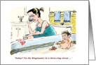 Humorous babysitter happy birthday wish cartoon card