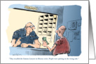 Humorous blank postal worker/mailman specific cartoon card