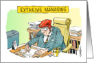 An amusing announcement of a new job cartoon card