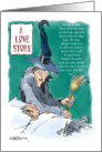 Amusing witchy Halloween love declaration to boyfriend cartoon card