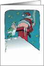 Funny off-color Santa Christmas greeting for ex-husband cartoon card