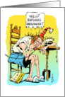 Funny Boss’s birthday hotline call cartoon card