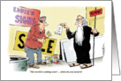 Funny end of the world blank cartoon card