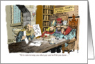 Amusing good luck in job search - through the ages cartoon card