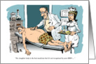 Cartoon approach to back surgery get well card