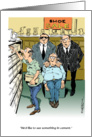 Humorous invitation to a bachelor party and final send-off cartoon card