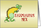 Fun tacosaurus birthday party invitation for kids cartoon card