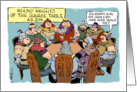 Amusing knightly invitation to bachelor party cartoon card