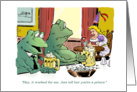 Frog and Princess pick-up Valentine line cartoon card