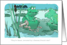 Congrats to New Chef and a Frog Legs Cartoon card