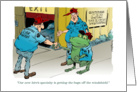 New job announcement from new hire cartoon card