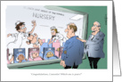 Amusing Lawyer-related Birth Announcement Cartoon card