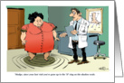 Weight loss announcement and the shadow scale cartoon card