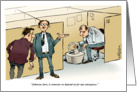 Amusing employee appreciation and thank you go-to guy cartoon card