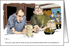 Amusing fishing-related Father’s Day salute and cartoon card