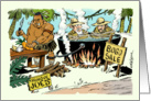 Amusing luncheon/brunch invitation with a cannibal flavor cartoon card