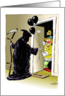 Amusing 40th over the hill happy birthday and death cartoon card