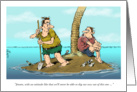 Amusing company employee thank you and marooned survivalist card