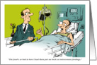 Cartoon health update from patient to friends and family card