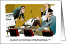 Fun group welcome back to work after pointer incident cartoon card