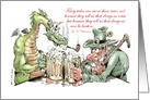 Humorous St. Patrick’s Day party invite - dragons & leprechauns card